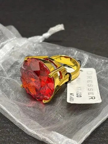 dresser 드레서 반지 유리 반지 빈티지 빨간색 레드 2