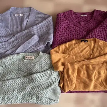 긴팔 니트 스웨터 4세트