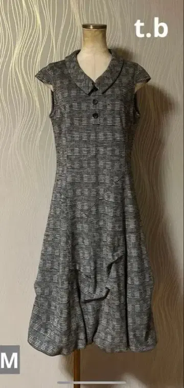 t.b 티비 센소유니코 카라 부착 롱 원피스 울