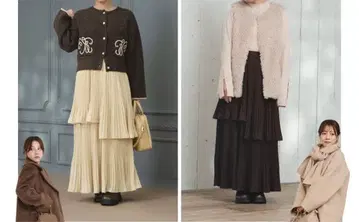 랜덤 플리츠 스커트 tal by yumi 브라운 L 시마무라