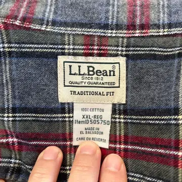 L.L.Bean 체크 무늬 긴팔 셔츠 XXL-REG
