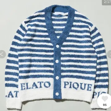 완판템 미사용 새상품 젤라또피케옴 타월모코 마린 가디건 블루 L