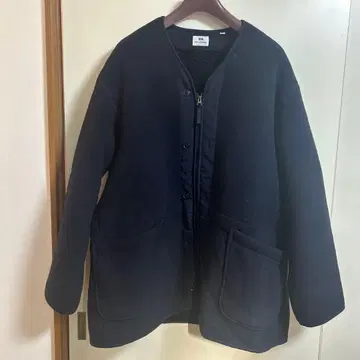 유니클로 Engineered Garments 플리스 노카라 코트 네이비