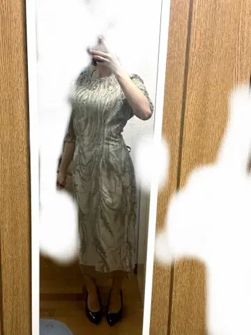 포멀용 자수 레이스 백리본 드레스 S