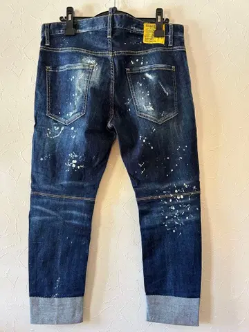 DSQUARED2 슬림핏 데님 페인트 가공 자수