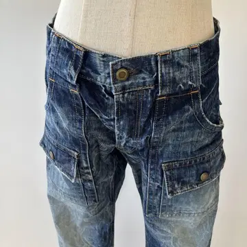 BLUEWEY 다크 블루 와이드 레그 데님 팬츠 (남성용)