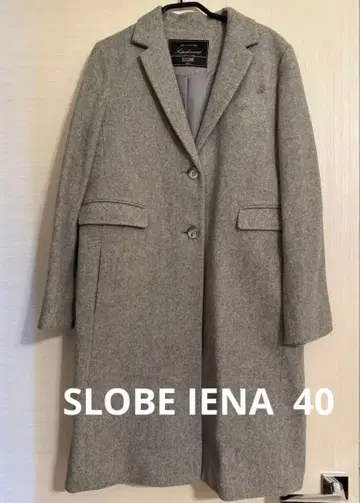 SLOBE IENA 울 100% 그레이 체스터 코트 40 사이즈