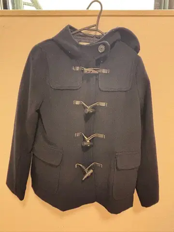 더플 코트 네이비 후드 부착 여성용