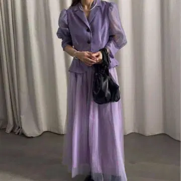 PEPLUM LINE CHIFFON SKIRT SET DRESS