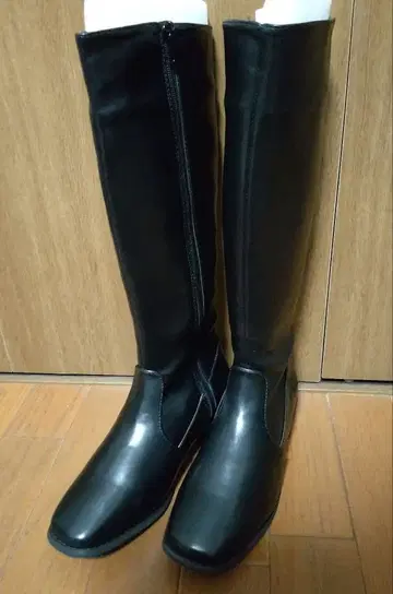 menue 여성용 롱 부츠/로우힐 [ 블랙/M 사이즈 ]