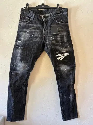 DSQUARED2 페인트 가공 데님 블랙