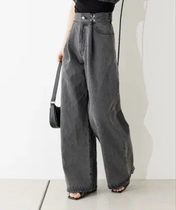 Chico 박스턱 와이드 데님 팬츠