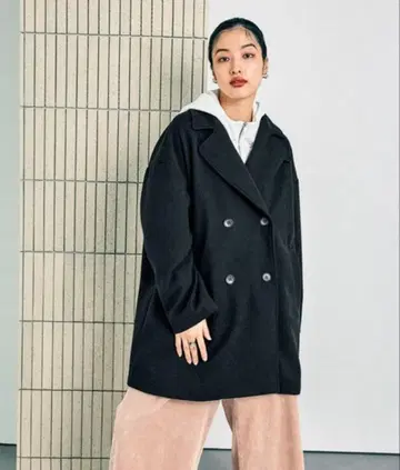 렙심 울라이크 더블 체스터 코트 블랙