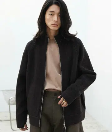 wym 드라이버스 니트 & 하프 집 M 사이즈