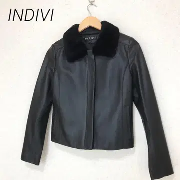 INDIVI 인디비 램 가죽 무스탕 옷깃 자켓