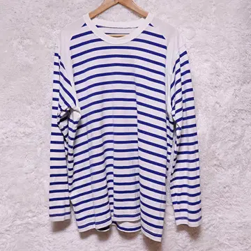 미사용 BRU NA BOINNE 아티산 보더 L 사이즈 긴팔 티셔츠