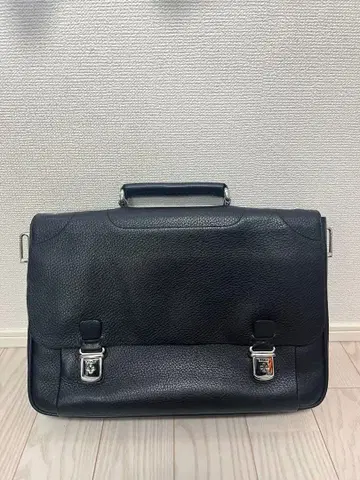 [ 레어 ] Bally 브리프 케이스 블랙 소가죽