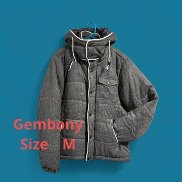 Gembony 후드 부착 다운 자켓 M 사이즈 그레이 충전솜 블루종
