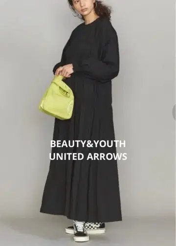 새상품급 BEAUTY&YOUTH BY 셔링 맥시 원피스 블랙