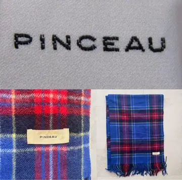 PINCEAU 판소 캐시미어 스톨 파랑 체크