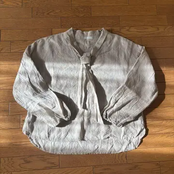 fog linen work. 린넨 보타이 블라우스