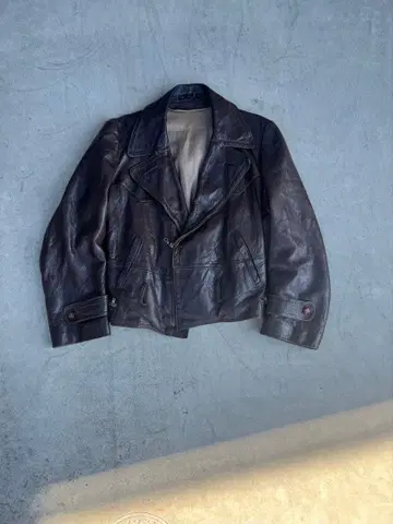 빈티지 가죽 자켓 더블 천연 가죽 브라운