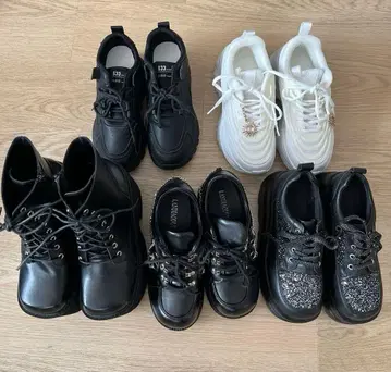 신발 5켤레 묶음 판매 23.5cm 통굽 블랙 화이트