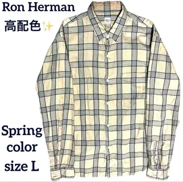 [ 론 헤르만 ] 론 헤르만 고배색 긴팔 셔츠 남성용 L 사이즈
