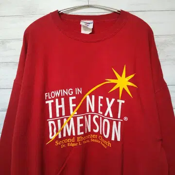 JERZEES 프린트 맨투맨 빨간색 트레이닝복 USA 구제 의류