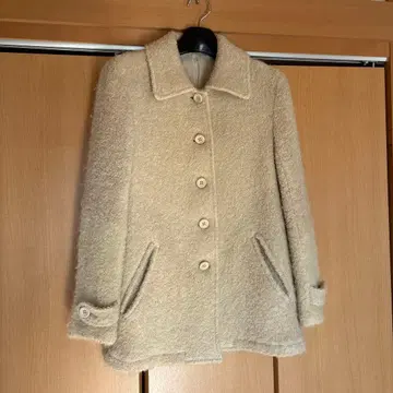 울 베이지 피 코트