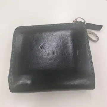 다크 그린 가죽 접이식 지갑