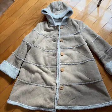 PINK HOUSE 후드 부착 베이지 무스탕 코트