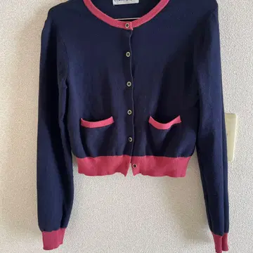 TINA:JOJUN 네이비 핑크 가디건 M