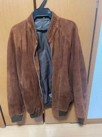 브라운 스웨이드 봄버 자켓