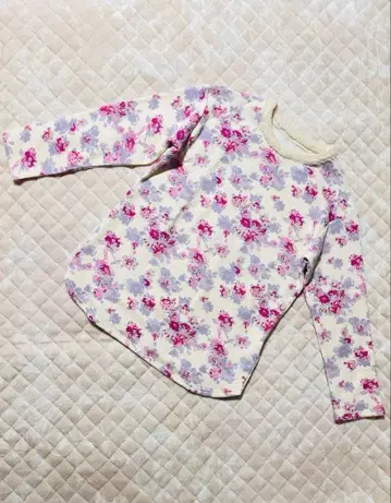 [미사용] KID BLUE샤기 소재 꽃무늬 긴팔 룸웨어