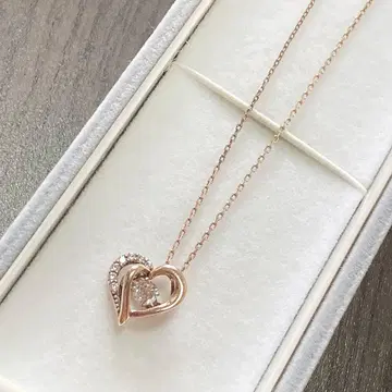 sv925 댄싱 다이아 골드 하트 목걸이