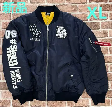 LIBERTY WALK 아우터 MA-1 네이비 자수 프린트 로고