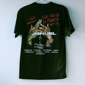 ANUEL 레알 하스타 라무 엘 테레사 T셔츠 블랙 M 색빠짐 있음