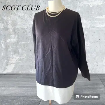 스콧 클럽 레이어드 스타일 T셔츠 차콜 그레이 정가 16000엔