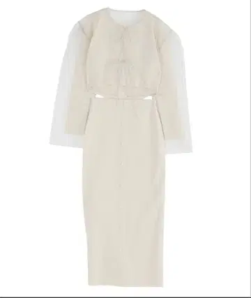 아이보리 롱 슬리브 원피스