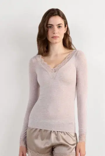 intimissimi 모달 캐시미어 울트라 라이트 롱 레이스 셔츠