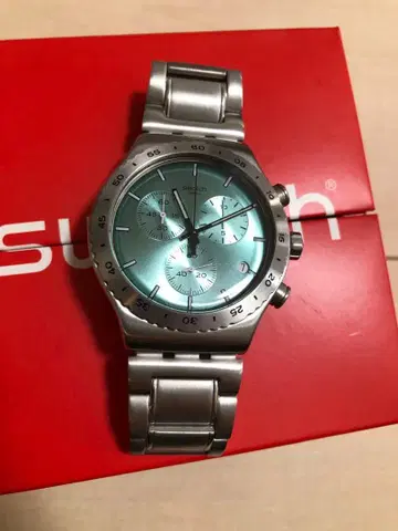SWATCH 스와치 터콰이즈 크로노그래프