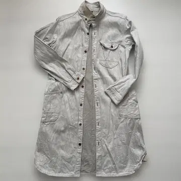 데님풍 롱 셔츠 원피스 라이트 그레이