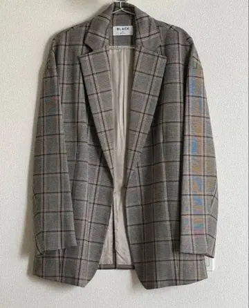 BLACK by moussy 오버 사이즈 테일러드 자켓 체크