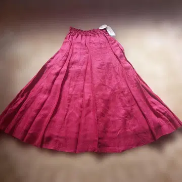 Mila Owen 100% 린넨 핑크 플레어 스커트