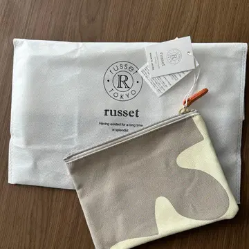 russet 베이지 화이트 파우치 일본제