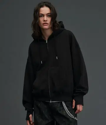 Heavy weight double zip-up hoodie