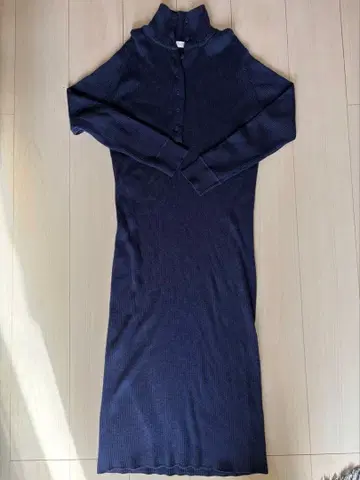 네이비 니트 롱 원피스