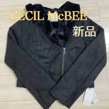 [ 새상품 ] CECIL McBEE 퍼 달린 블랙 자켓 블루종 세실 맥비