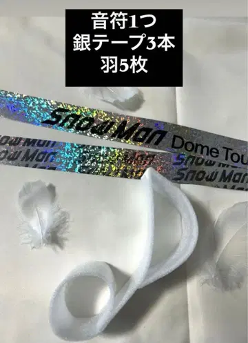 SnowMan ON 낙하물 음표 깃털 은색 테이프